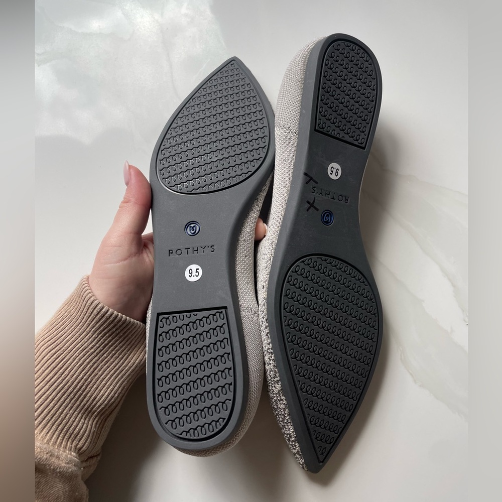 Nwot Rothys The Point Pearl Metallic Flats - image 3